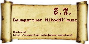 Baumgartner Nikodémusz névjegykártya